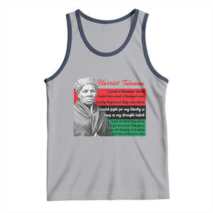 Harriet Tubman Legacy Tank Top Pan African Flag Freedom Fighter Quote TS12 Athletic Heather Navy Print Your Wear