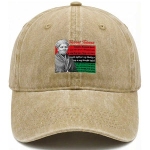 Harriet Tubman Legacy Washed Cotton Baseball Cap Pan African Flag Freedom Fighter Quote TS12 Print Your Wear