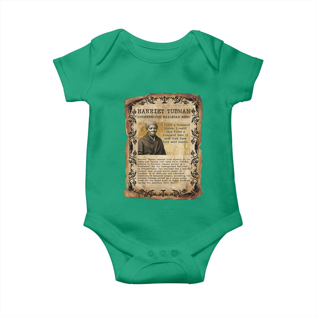 Harriet Tubman Baby Onesie Womens History Month Gift TS12 Irish Green Print Your Wear