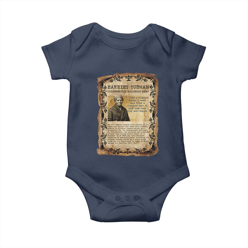 Harriet Tubman Baby Onesie Womens History Month Gift TS12 Navy Print Your Wear