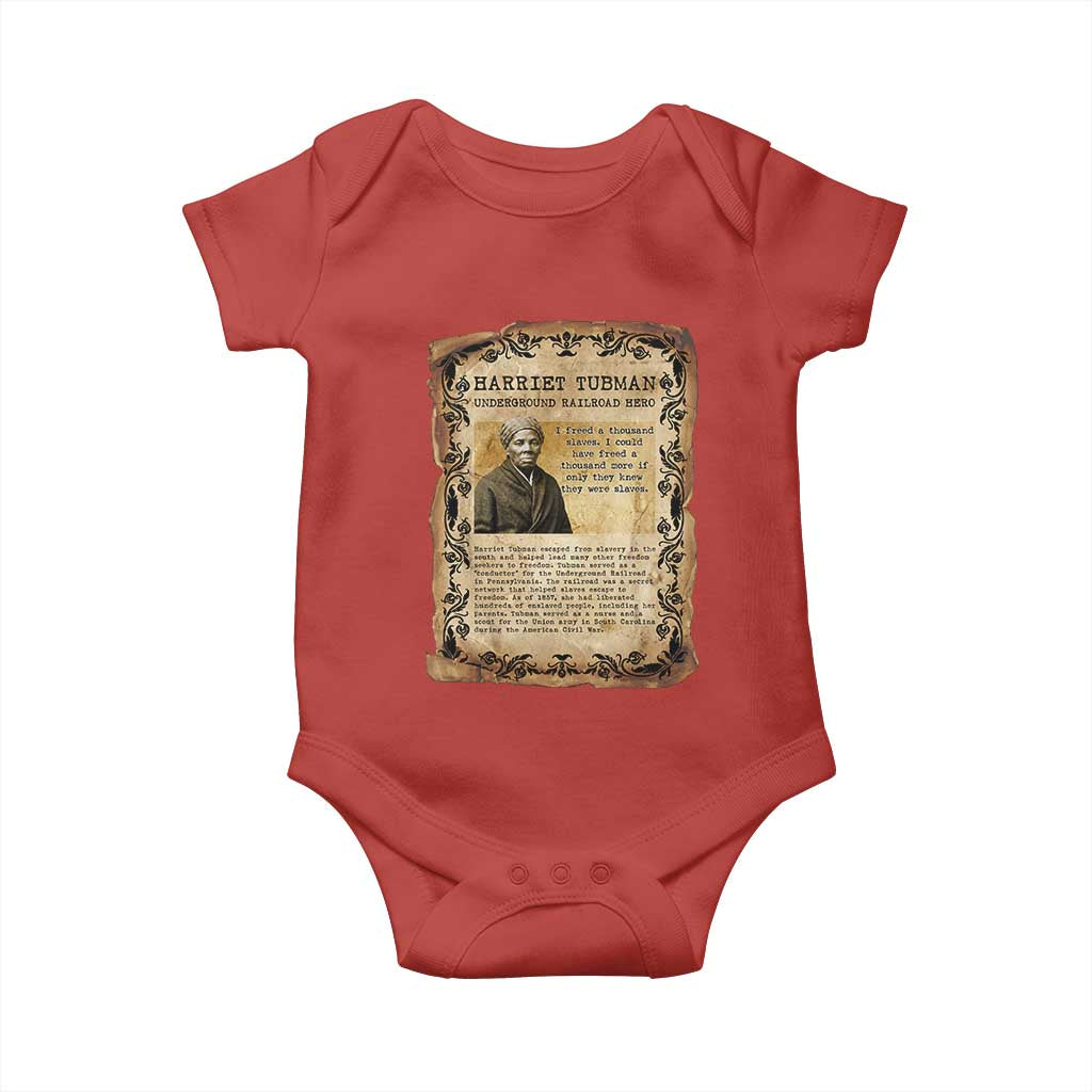 Harriet Tubman Baby Onesie Womens History Month Gift TS12 Red Print Your Wear