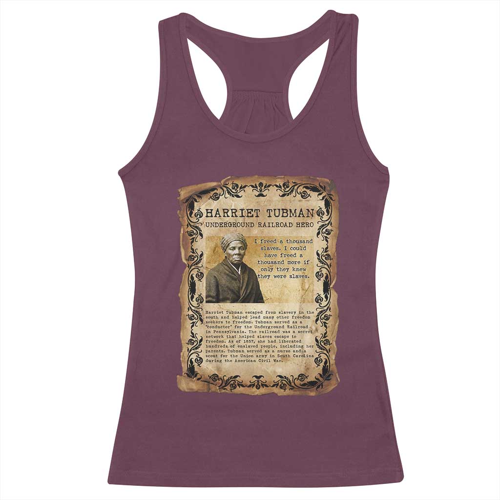 Harriet Tubman Racerback Tank Top Womens History Month Gift TS12 Maroon Print Your Wear