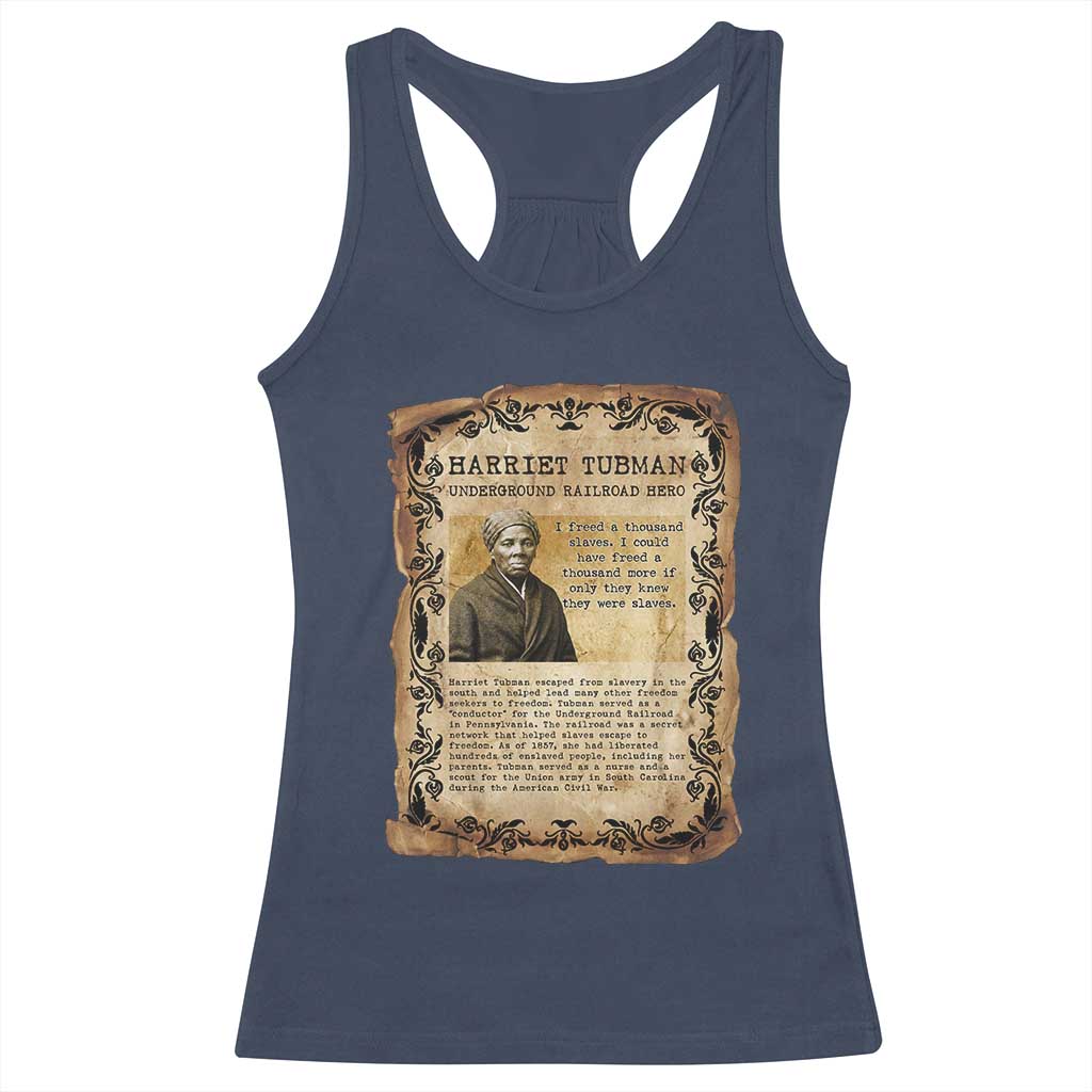 Harriet Tubman Racerback Tank Top Womens History Month Gift TS12 Navy Print Your Wear