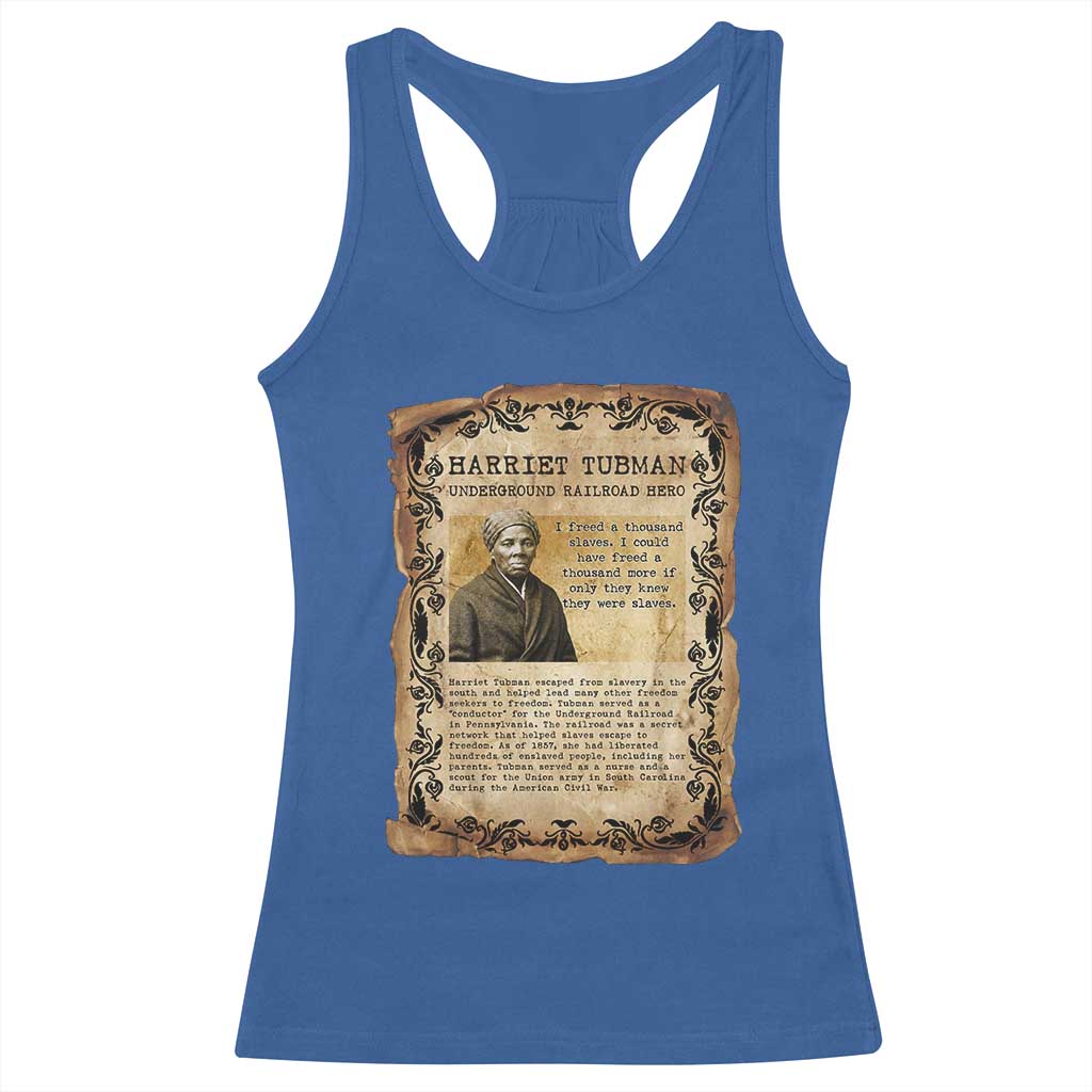 Harriet Tubman Racerback Tank Top Womens History Month Gift TS12 Royal Blue Print Your Wear