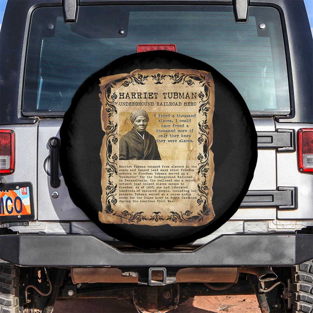 Harriet Tubman Spare Tire Cover Womens History Month Gift TS12 No hole Black Print Your Wear