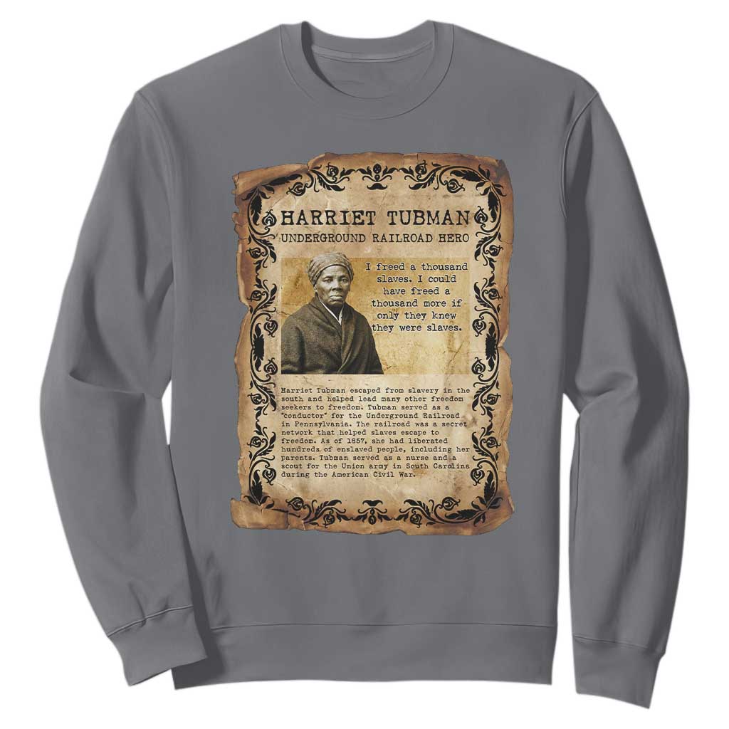 Harriet Tubman Sweatshirt Womens History Month Gift TS12 Charcoal Print Your Wear