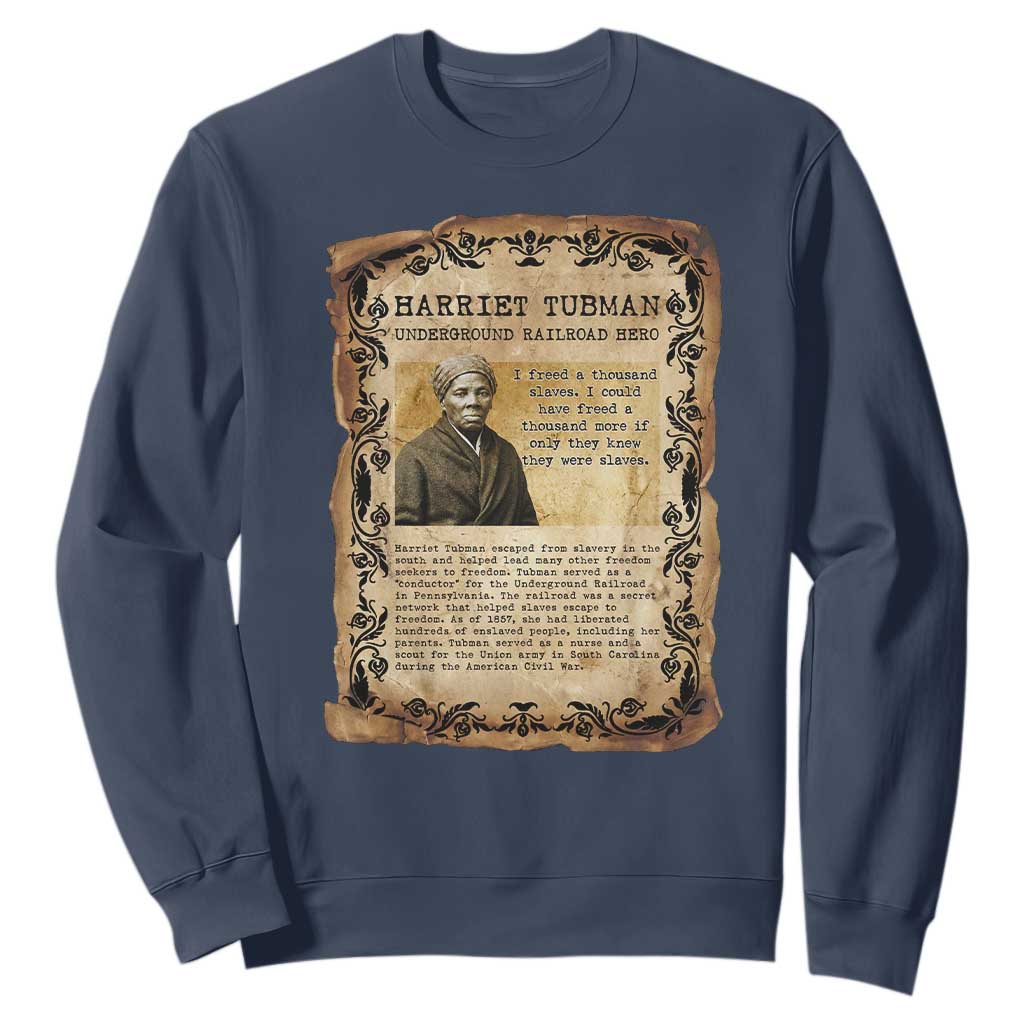 Harriet Tubman Sweatshirt Womens History Month Gift TS12 Navy Print Your Wear