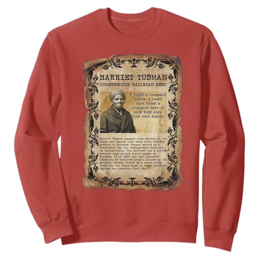 Harriet Tubman Sweatshirt Womens History Month Gift TS12 Red Print Your Wear