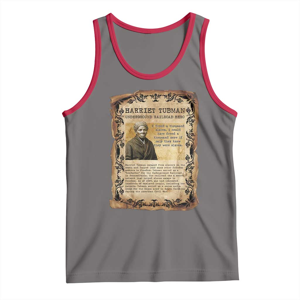Harriet Tubman Tank Top Womens History Month Gift TS12 Deep Heather Red Print Your Wear