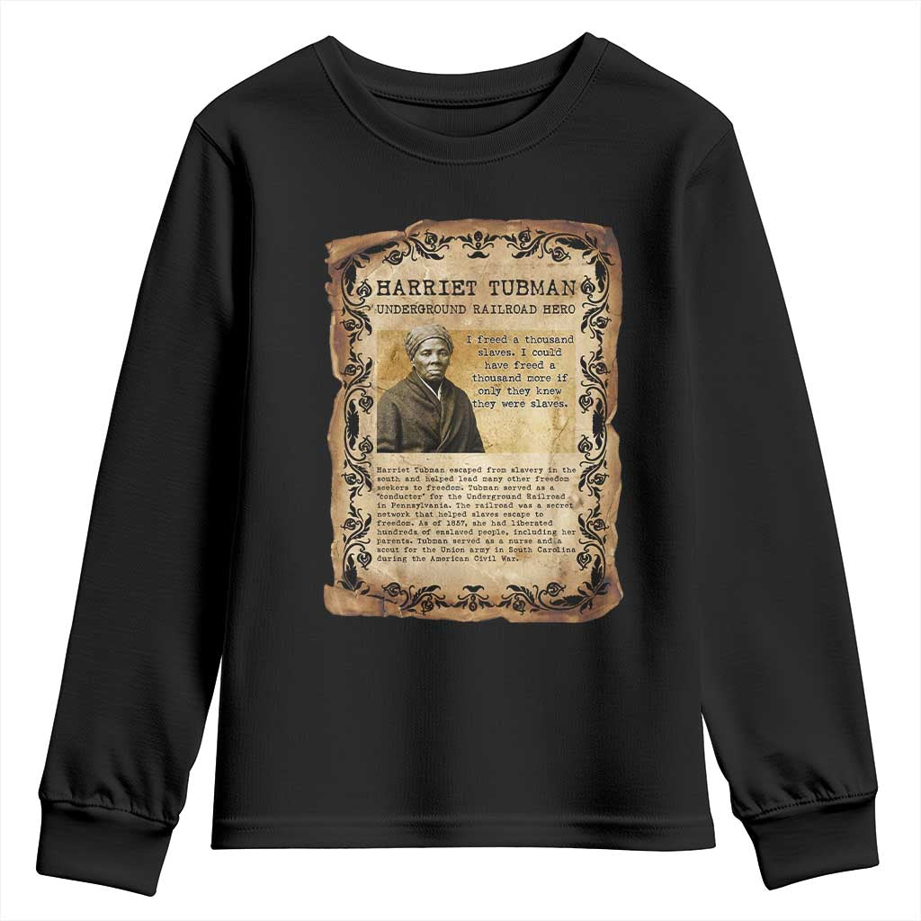Harriet Tubman Youth Sweatshirt Womens History Month Gift TS12 Black Print Your Wear