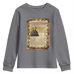 Harriet Tubman Youth Sweatshirt Womens History Month Gift TS12 Charcoal Print Your Wear
