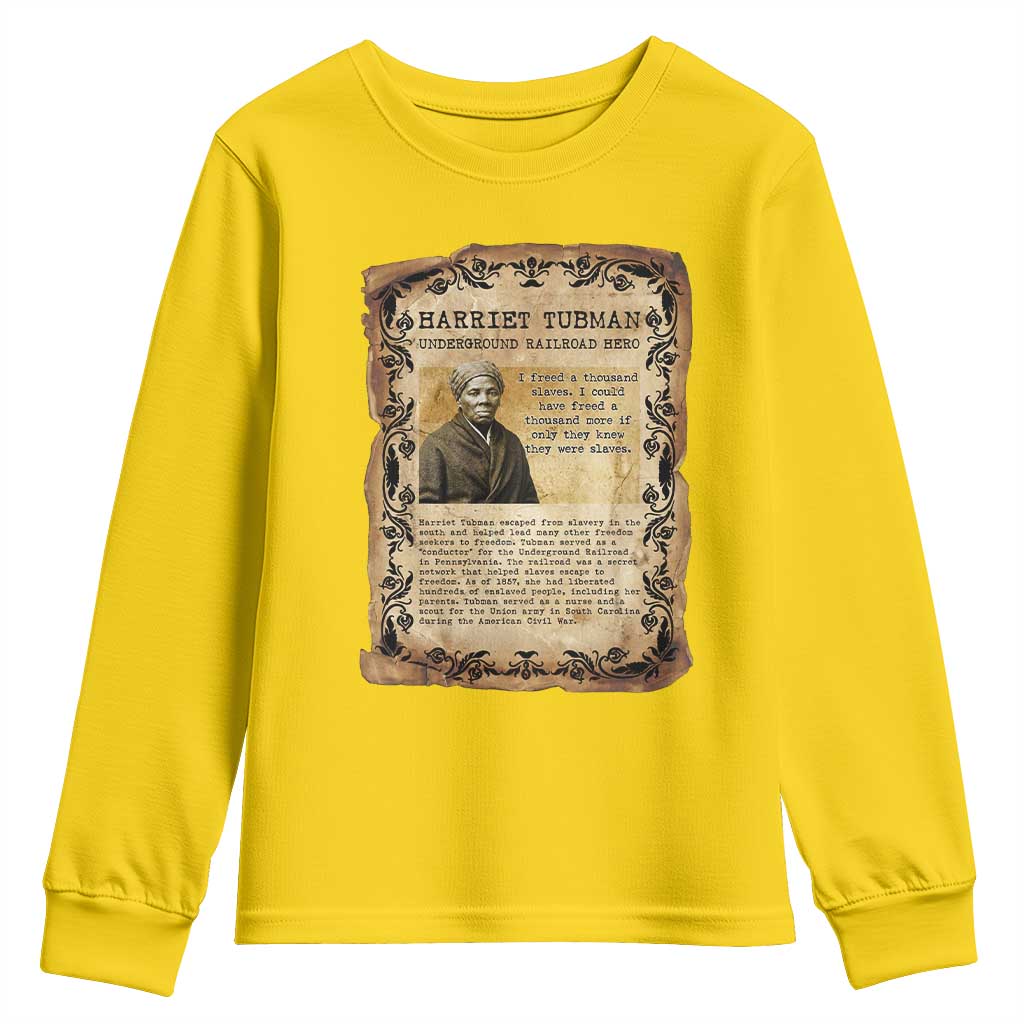 Harriet Tubman Youth Sweatshirt Womens History Month Gift TS12 Daisy Print Your Wear