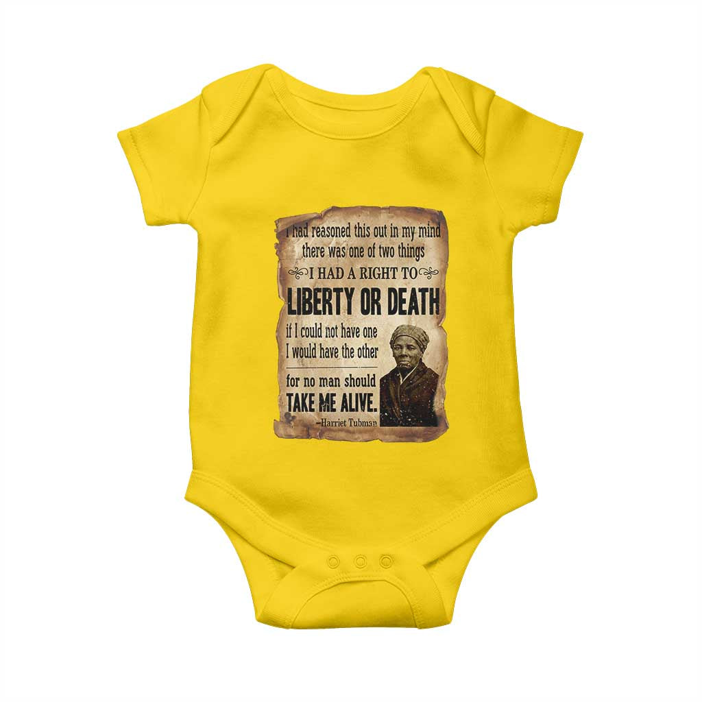 Harriet Tubman Baby Onesie Liberty Or Death Black History Legacy TS12 Daisy Print Your Wear