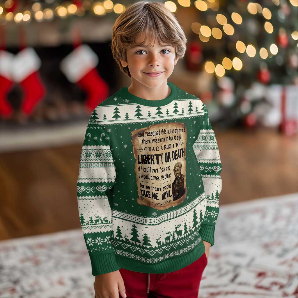 Harriet Tubman Ugly Christmas Sweater Liberty Or Death Black History Legacy TS12 Forest Green Beige Print Your Wear