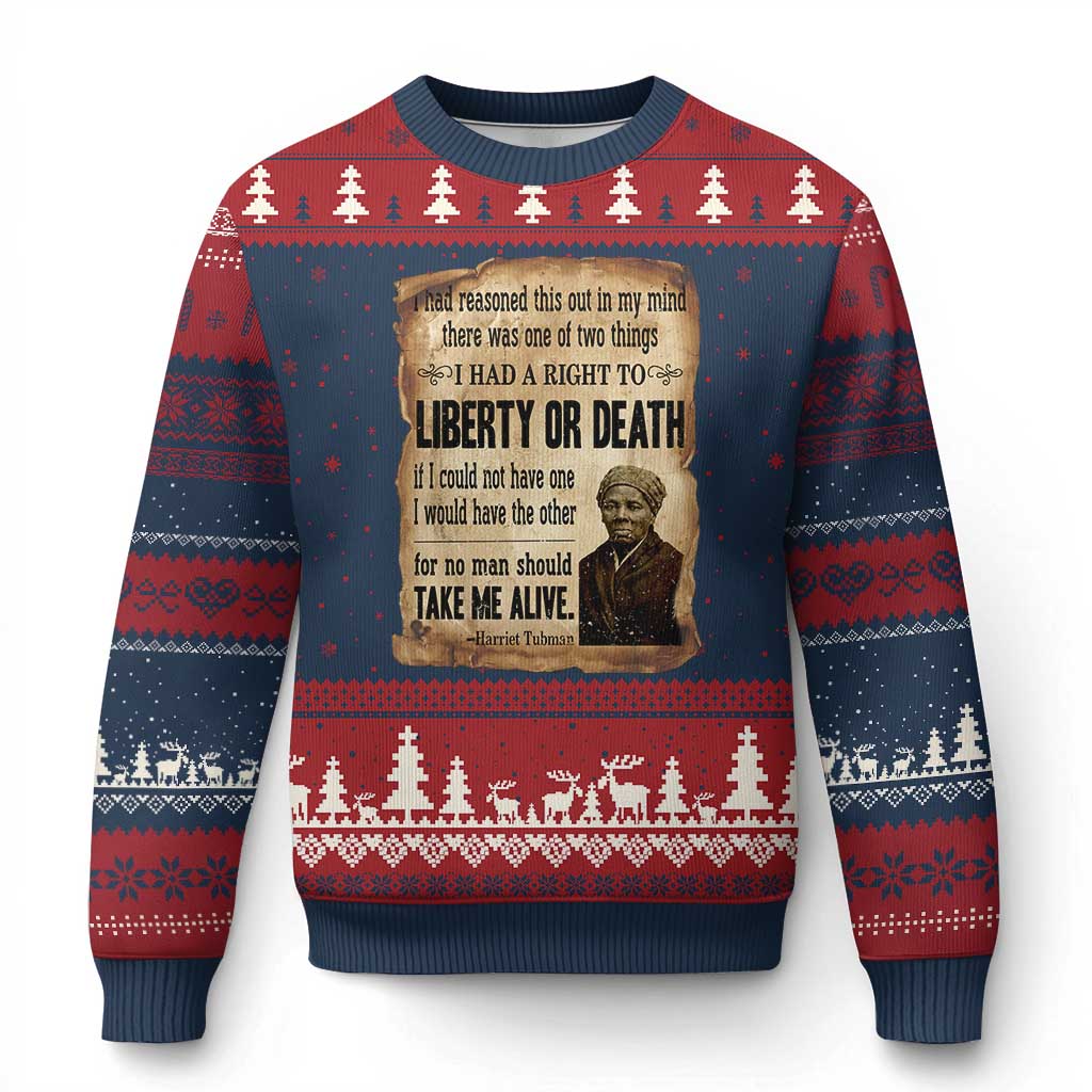 Harriet Tubman Ugly Christmas Sweater Liberty Or Death Black History Legacy TS12 Navy Red Print Your Wear