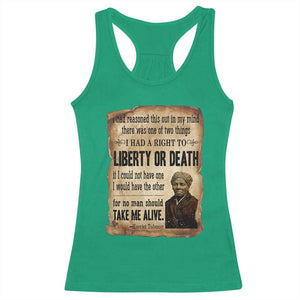 Harriet Tubman Racerback Tank Top Liberty Or Death Black History Legacy TS12 Irish Green Print Your Wear