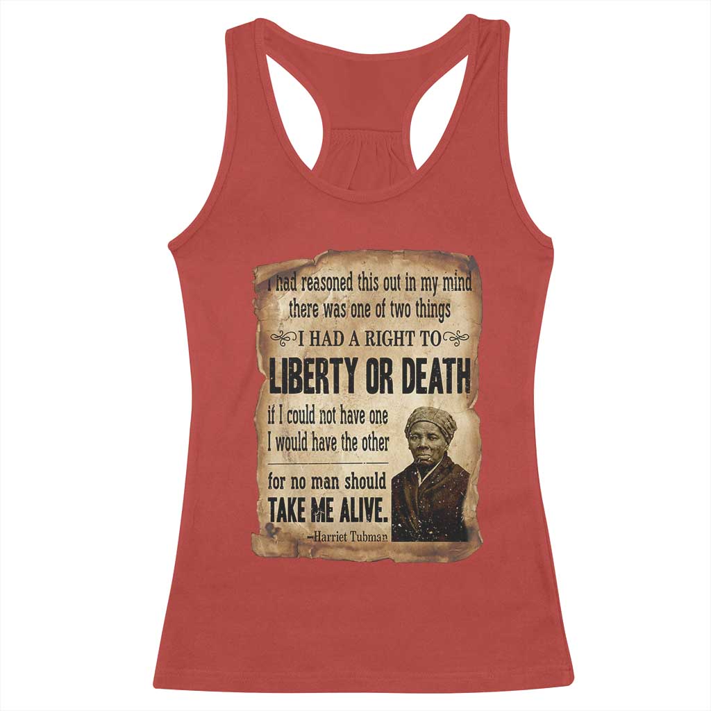 Harriet Tubman Racerback Tank Top Liberty Or Death Black History Legacy TS12 Red Print Your Wear
