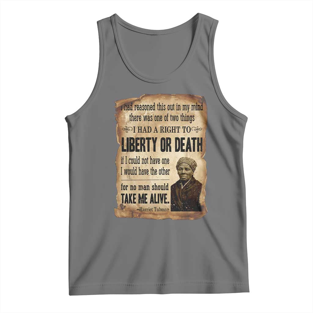 Harriet Tubman Tank Top Liberty Or Death Black History Legacy TS12 Black Heather Print Your Wear