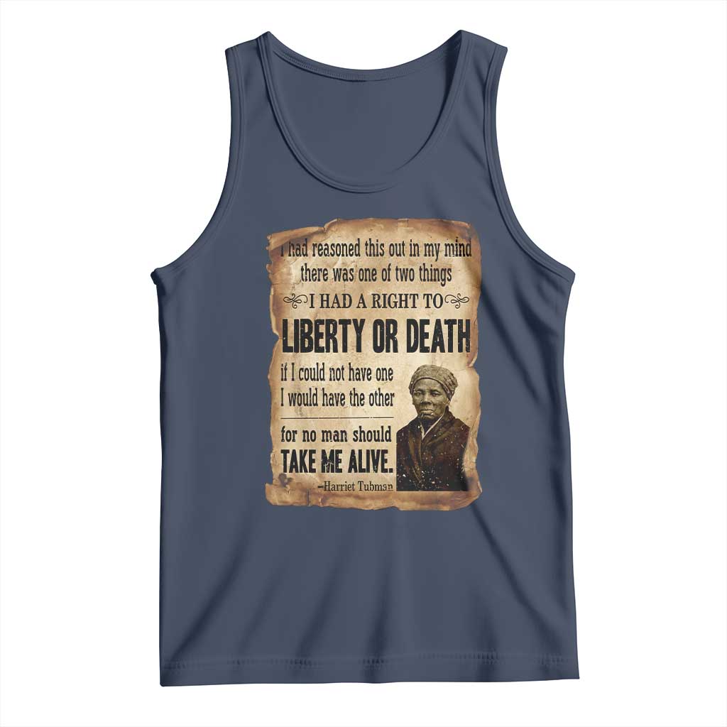 Harriet Tubman Tank Top Liberty Or Death Black History Legacy TS12 Navy Print Your Wear