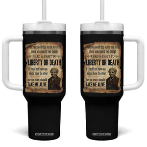 Harriet Tubman Tumbler With Handle Liberty Or Death Black History Legacy TS12 One Size: 40 oz Black Print Your Wear