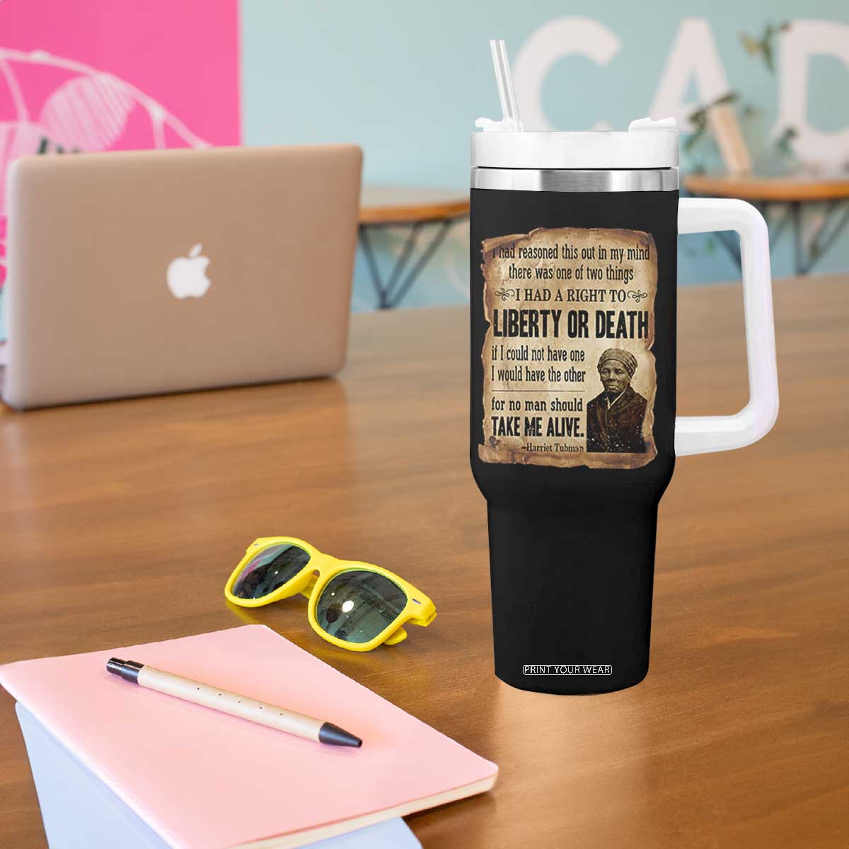 Harriet Tubman Tumbler With Handle Liberty Or Death Black History Legacy TS12 Print Your Wear