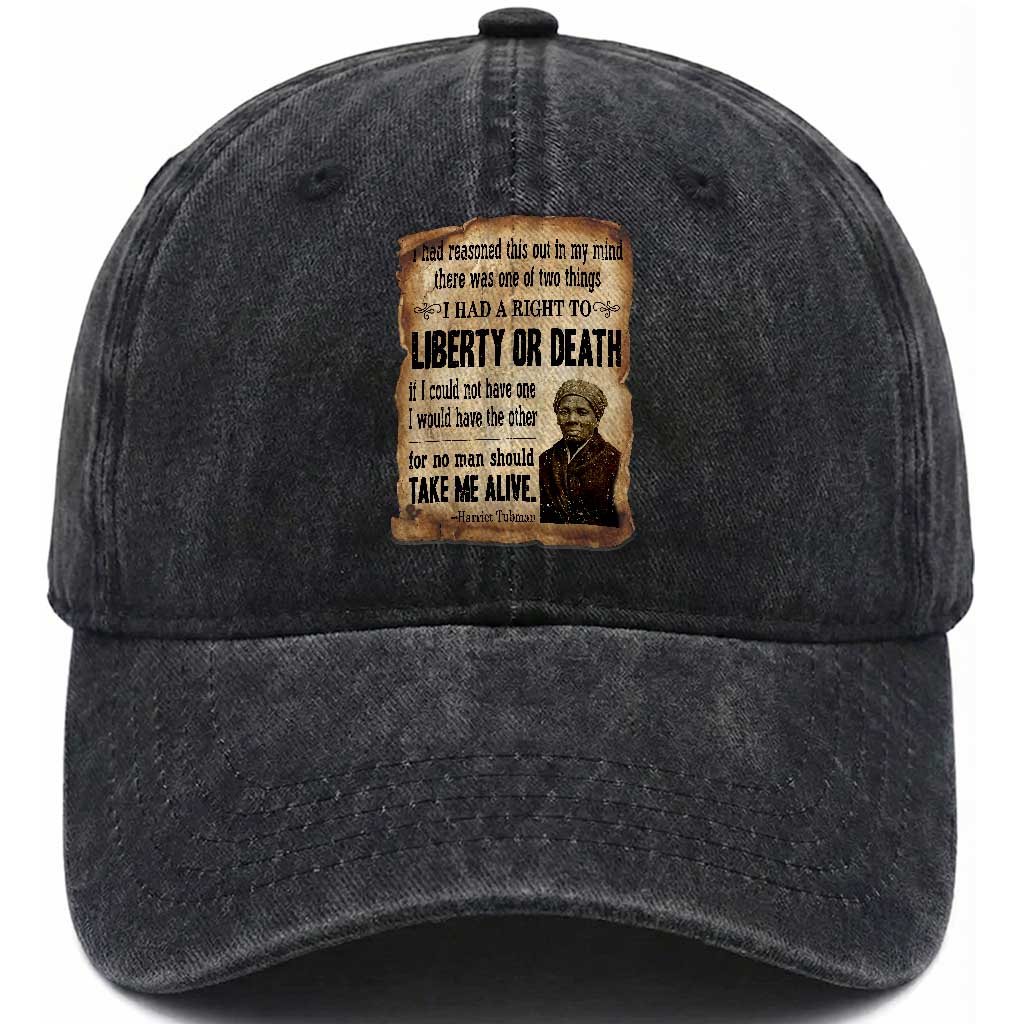 Harriet Tubman Washed Cotton Baseball Cap Liberty Or Death Black History Legacy TS12 Print Your Wear