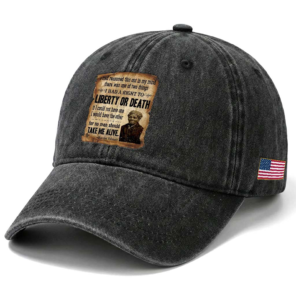 Harriet Tubman Washed Cotton Baseball Cap Liberty Or Death Black History Legacy TS12 Print Your Wear