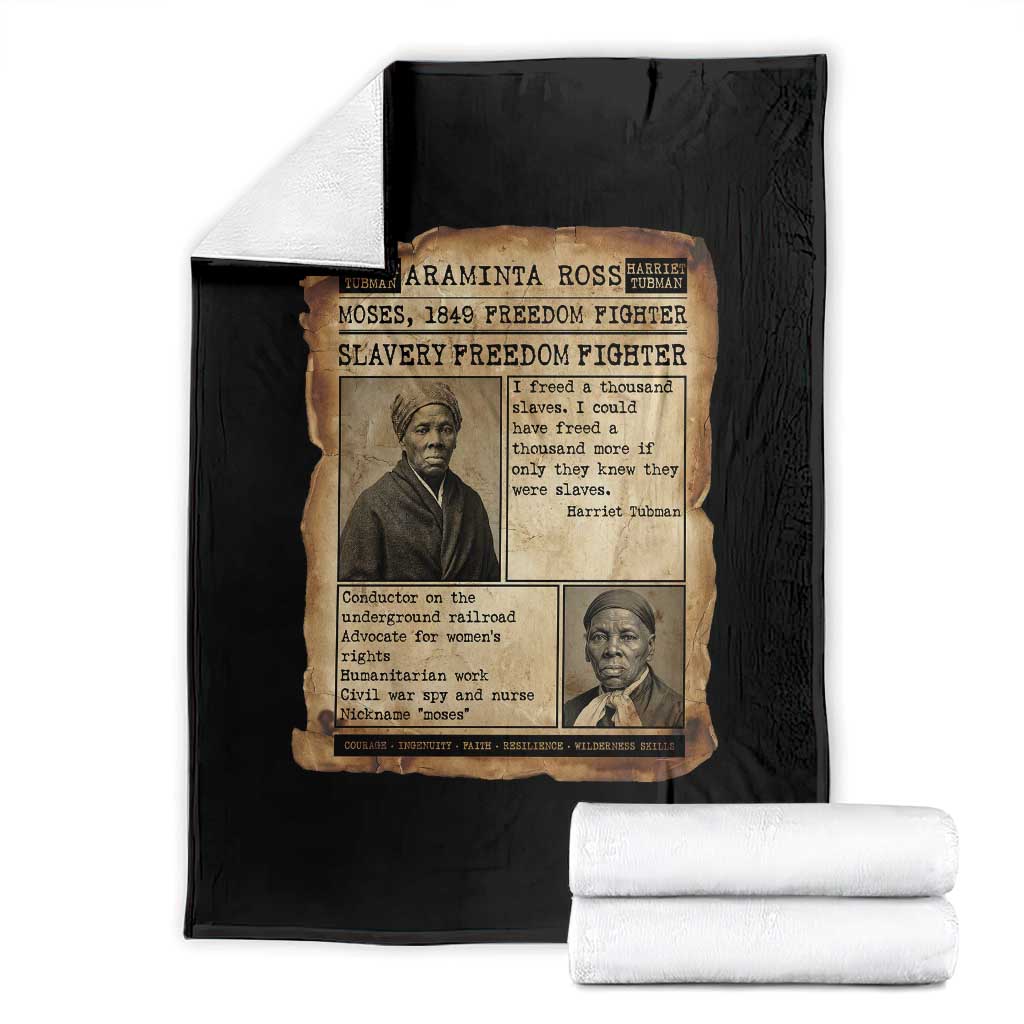 Harriet Tubman Newspaper Throw Blanket Slavery Freedom Fighter Historical TS12 Black Print Your Wear