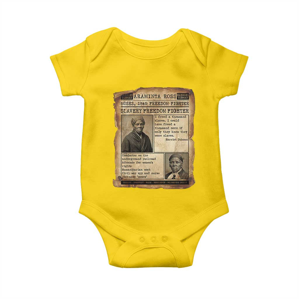 Harriet Tubman Newspaper Baby Onesie Slavery Freedom Fighter Historical TS12 Daisy Print Your Wear