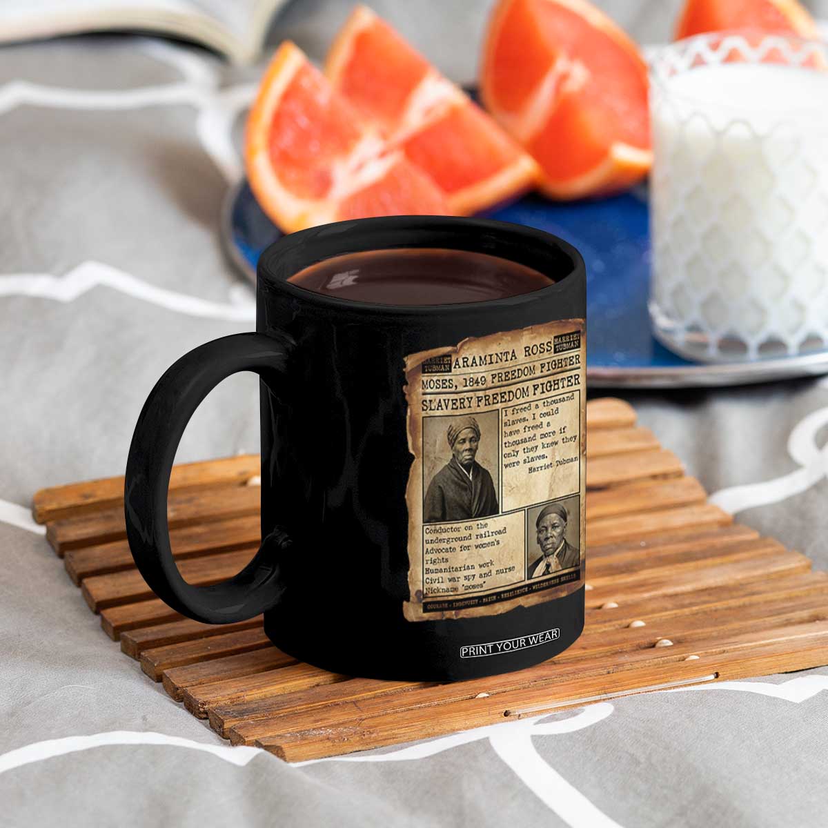 Harriet Tubman Newspaper Coffee Mug Slavery Freedom Fighter Historical TS12 Print Your Wear
