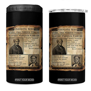 Harriet Tubman Newspaper 4 in 1 Can Cooler Tumbler Slavery Freedom Fighter Historical TS12 One Size: 16 oz Black Print Your Wear