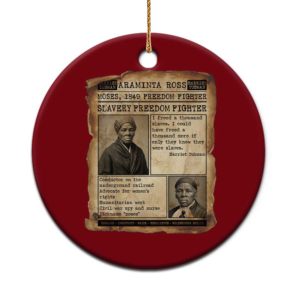 Harriet Tubman Newspaper Ceramic Ornament Slavery Freedom Fighter Historical TS12 1pc Red Print Your Wear