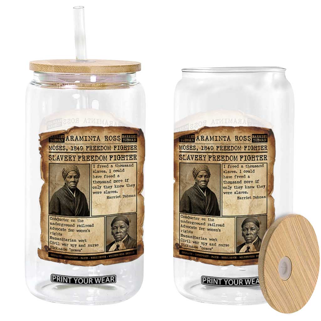 Harriet Tubman Newspaper Glass Can Slavery Freedom Fighter Historical TS12 Print Your Wear