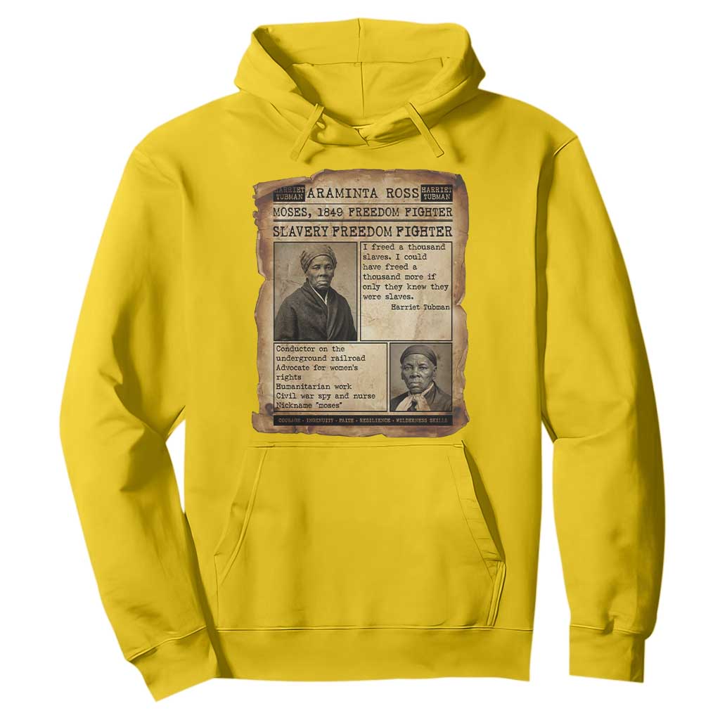 Harriet Tubman Newspaper Hoodie Slavery Freedom Fighter Historical TS12 Daisy Print Your Wear