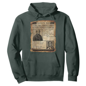 Harriet Tubman Newspaper Hoodie Slavery Freedom Fighter Historical TS12 Dark Forest Green Print Your Wear