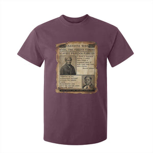 Harriet Tubman Newspaper T Shirt For Kid Slavery Freedom Fighter Historical TS12 Maroon Print Your Wear