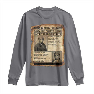 Harriet Tubman Newspaper Long Sleeve Shirt Slavery Freedom Fighter Historical TS12 Charcoal Print Your Wear
