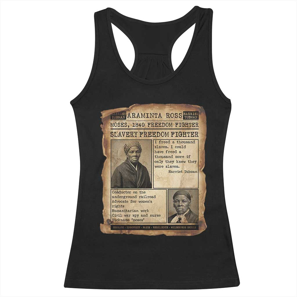 Harriet Tubman Newspaper Racerback Tank Top Slavery Freedom Fighter Historical TS12 Black Print Your Wear