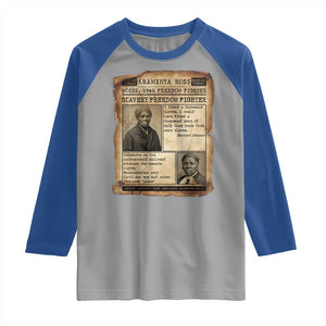 Harriet Tubman Newspaper Raglan Shirt Slavery Freedom Fighter Historical TS12 Sport Gray Royal Print Your Wear