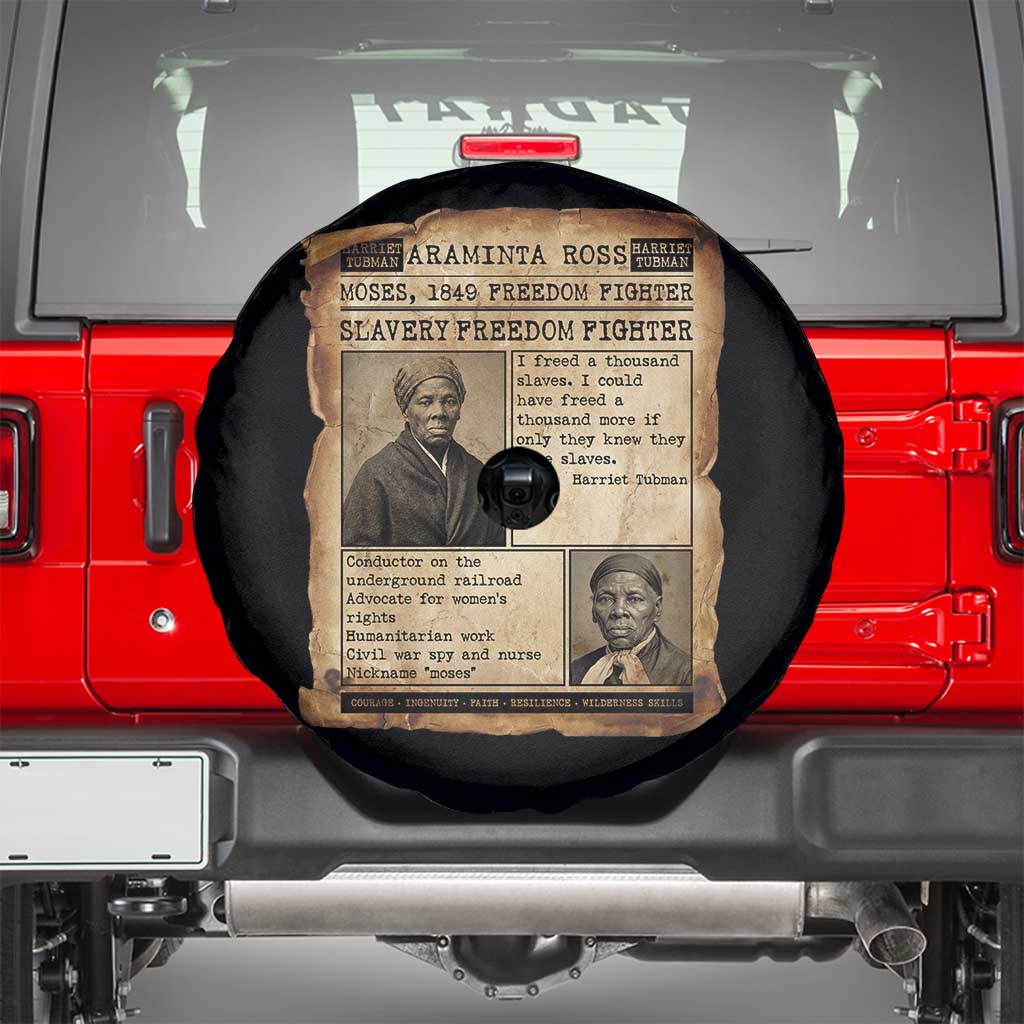 Harriet Tubman Newspaper Spare Tire Cover Slavery Freedom Fighter Historical TS12 Black Print Your Wear