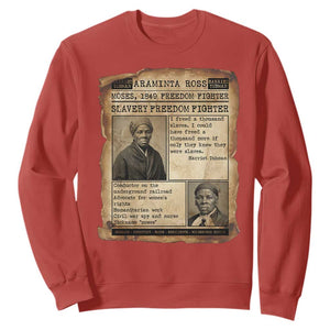 Harriet Tubman Newspaper Sweatshirt Slavery Freedom Fighter Historical TS12 Red Print Your Wear