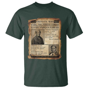 Harriet Tubman Newspaper T Shirt Slavery Freedom Fighter Historical TS12 Dark Forest Green Print Your Wear