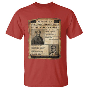 Harriet Tubman Newspaper T Shirt Slavery Freedom Fighter Historical TS12 Red Print Your Wear