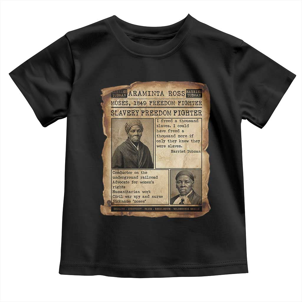 Harriet Tubman Newspaper Toddler T Shirt Slavery Freedom Fighter Historical TS12 Black Print Your Wear