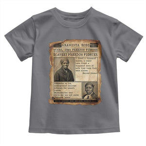 Harriet Tubman Newspaper Toddler T Shirt Slavery Freedom Fighter Historical TS12 Charcoal Print Your Wear