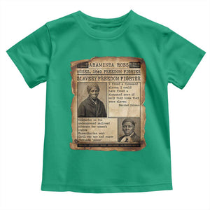 Harriet Tubman Newspaper Toddler T Shirt Slavery Freedom Fighter Historical TS12 Irish Green Print Your Wear