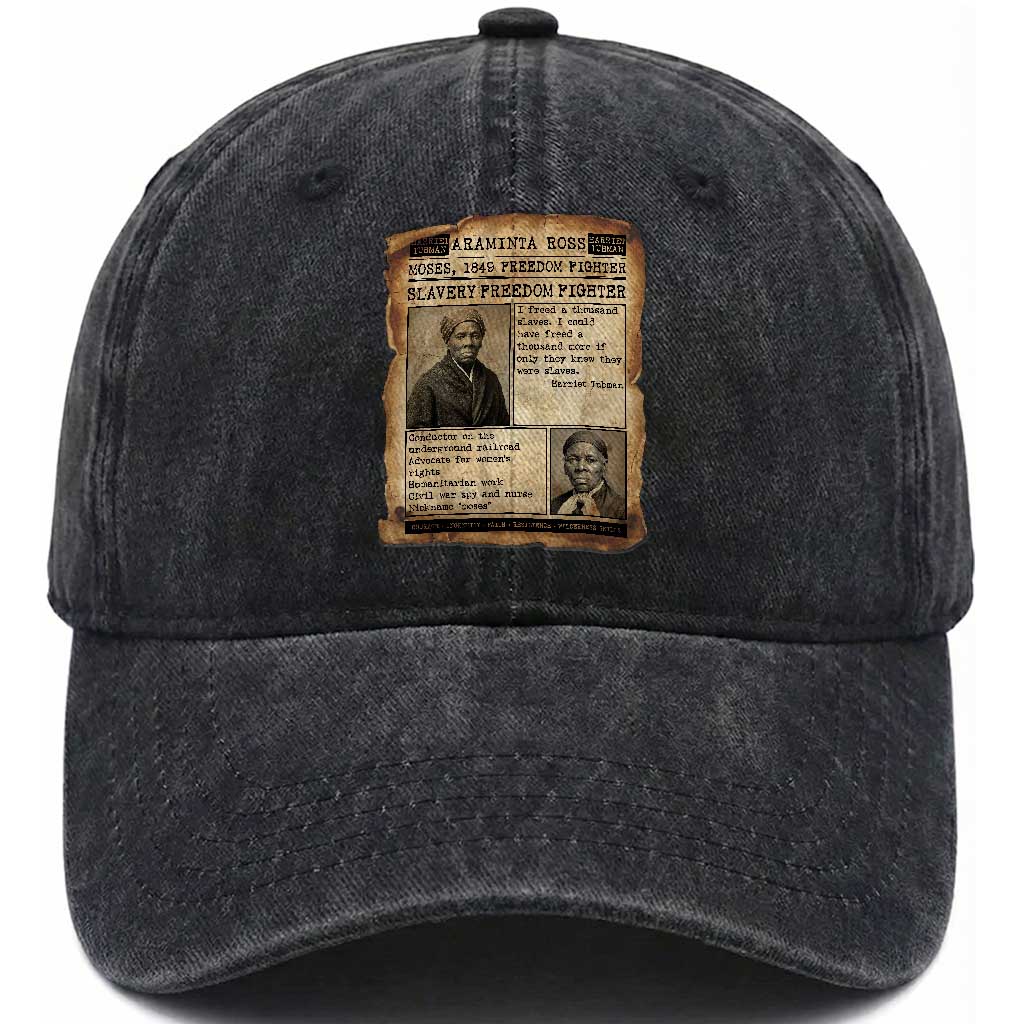 Harriet Tubman Newspaper Washed Cotton Baseball Cap Slavery Freedom Fighter Historical TS12 Print Your Wear