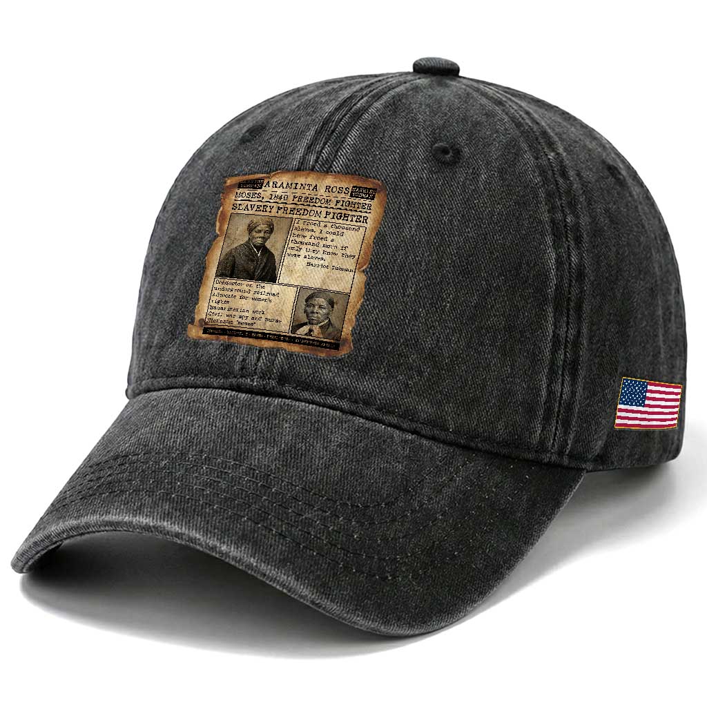 Harriet Tubman Newspaper Washed Cotton Baseball Cap Slavery Freedom Fighter Historical TS12 Print Your Wear