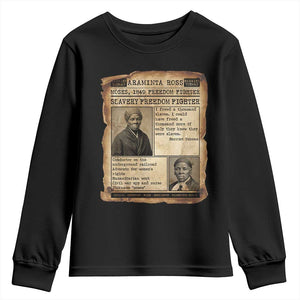 Harriet Tubman Newspaper Youth Sweatshirt Slavery Freedom Fighter Historical TS12 Black Print Your Wear