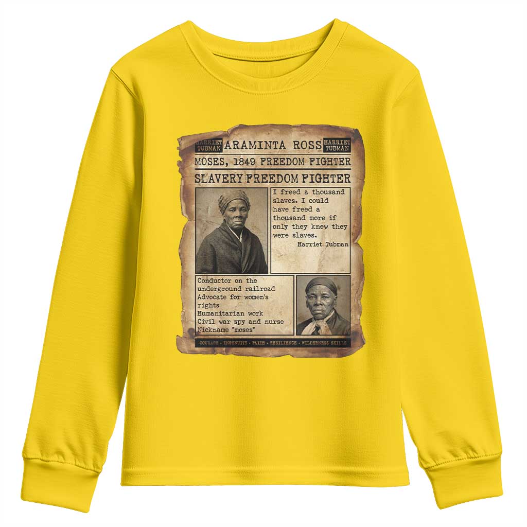 Harriet Tubman Newspaper Youth Sweatshirt Slavery Freedom Fighter Historical TS12 Daisy Print Your Wear